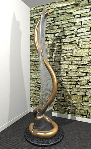 Projet de lampadaire - H 225 cm - matériaux: résine et granite